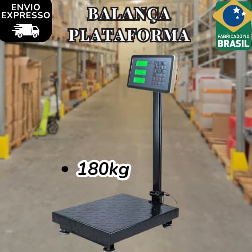 Balança Plataforma 180kg com Mastro Bivolt Digital