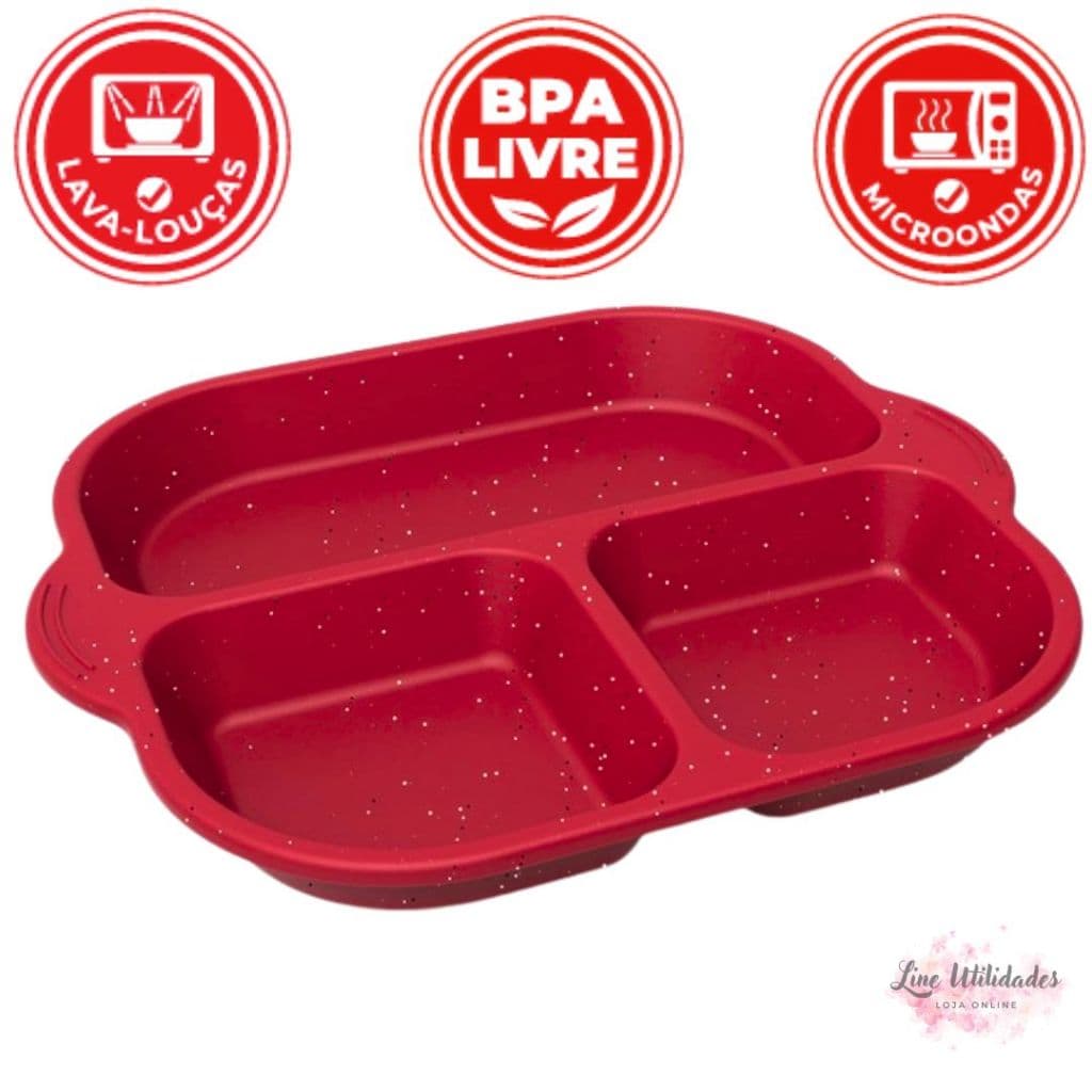 Pratinho Infantil com 3 Divisórias | BPA Free | Moderna e Versátil | Ideal Bebê e Criança | Colorido