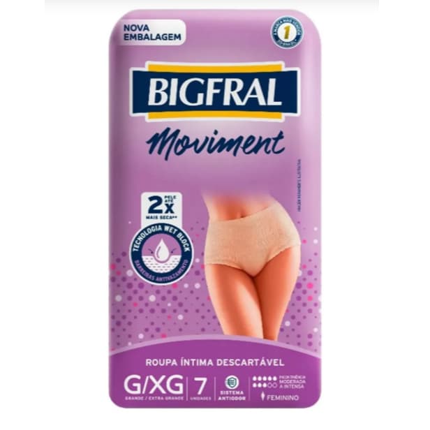 Bigfral Roupa Íntima Fralda Moviment Feminina G/xg 7 Mulher G/xg
