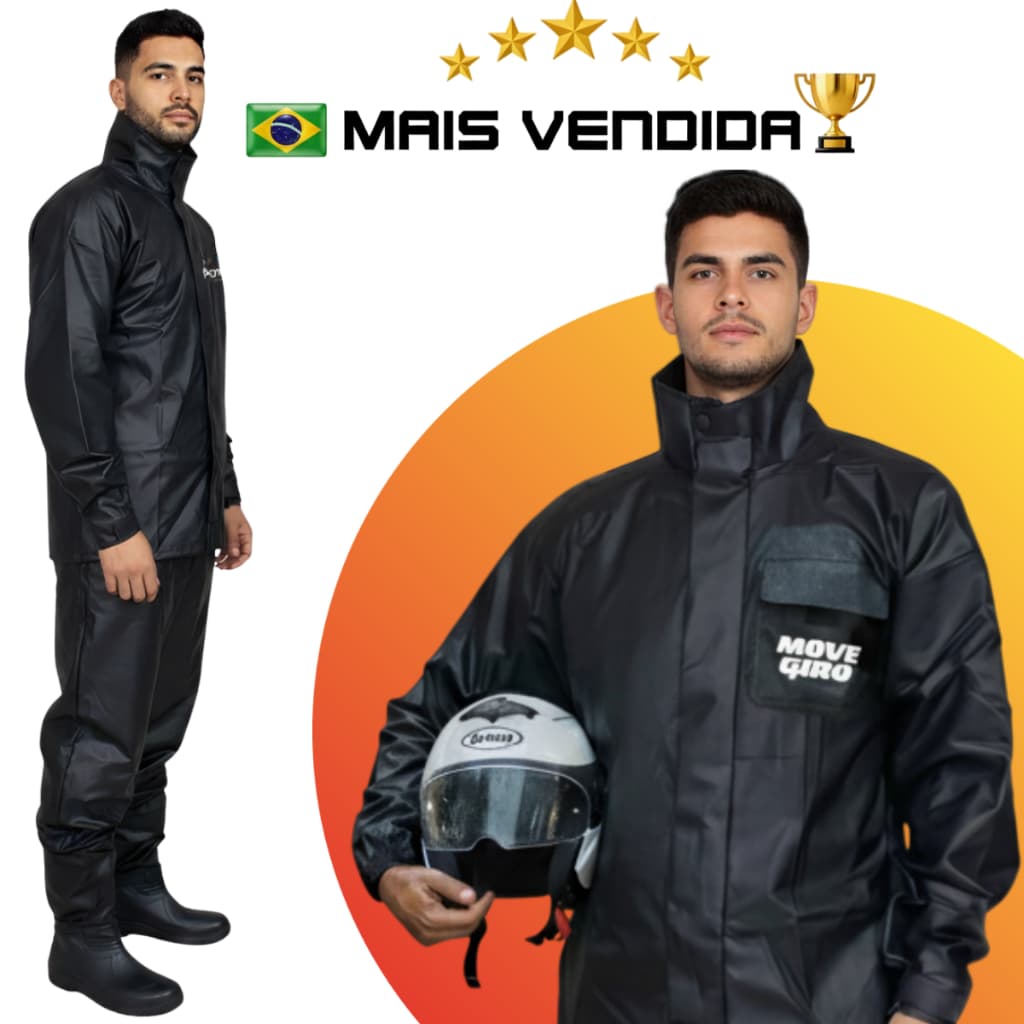 Capa De Chuva Motoqueiro Masculino / Feminino PVC Impermeável Conjunto Completo Adulto