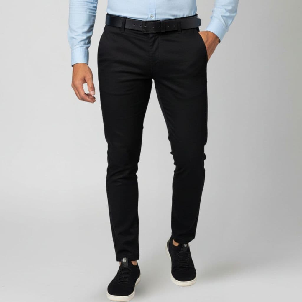 Calça Sarja Slim Masculina Estilo Alfaiataria Esporte Fino com Elastano Premium Social Confortável Casual Elegante