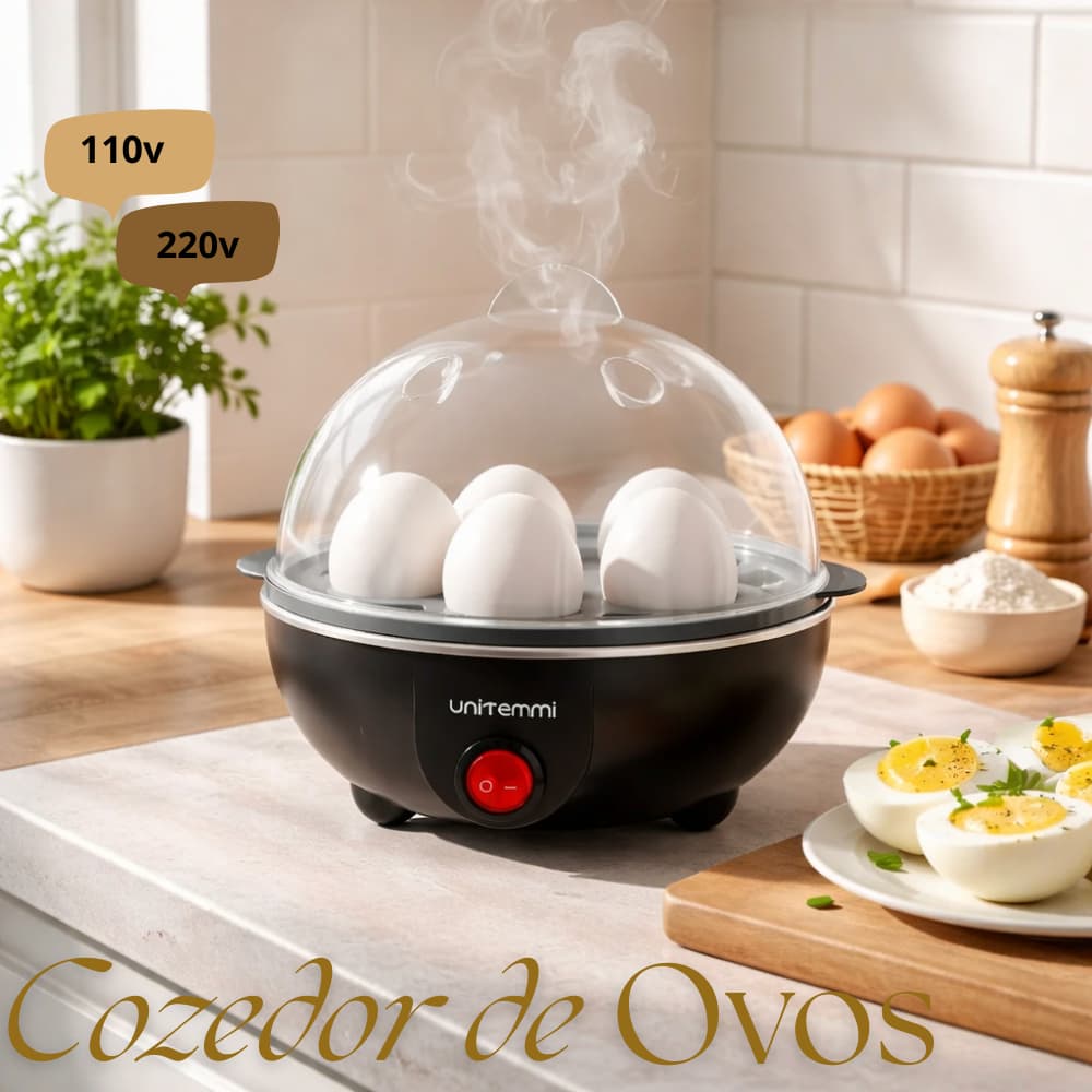 Cozedor de Ovos Elétrico 7 Ovos Portátil a Vapor 110V 220V