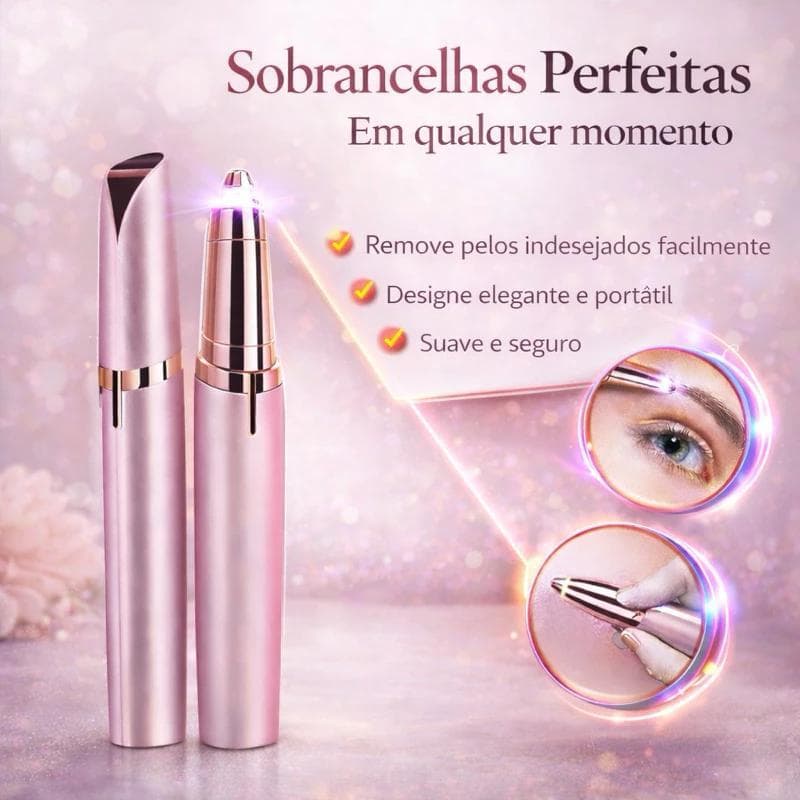 Caneta Depiladora Elétrica Feminina 5 em 1 Recarregável USB Indolor Sobrancelha Buço Nariz Face Profissional Bivolt