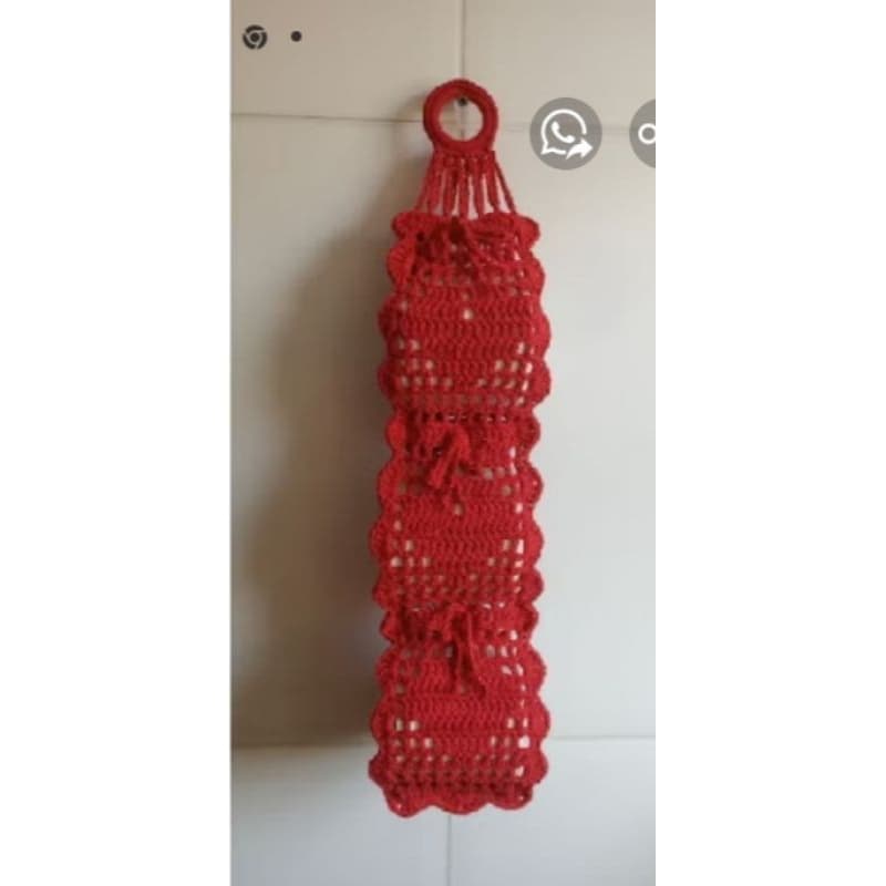 Porta Papel Higiênico de Crochê de 3 Rolos