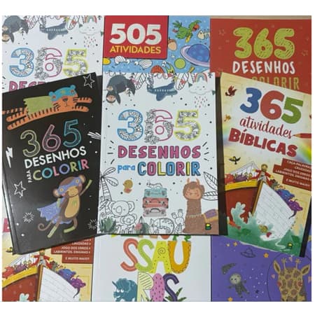 Livros De Colori 365 Desenhos Infantil e para Adultos Educativo Bíblico Passa Tempo
