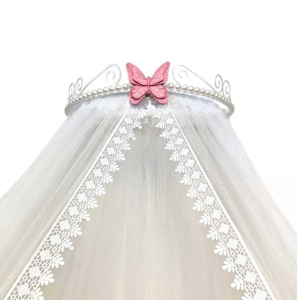 Dossel com mosquiteiro tule borboleta para berço