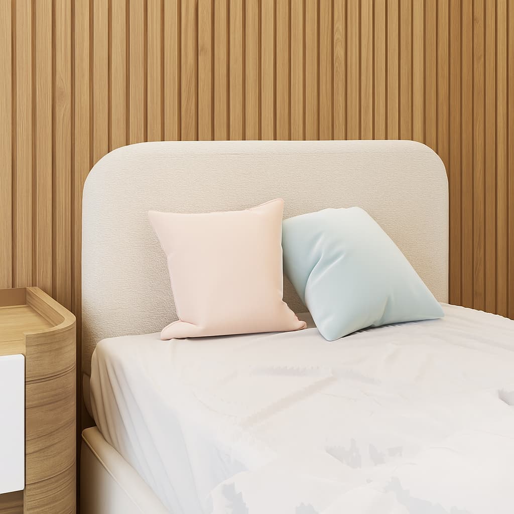 Cabeceira Cama Box Orgânica 90 cm Solteiro Tecido Bouclé - KF Móveis