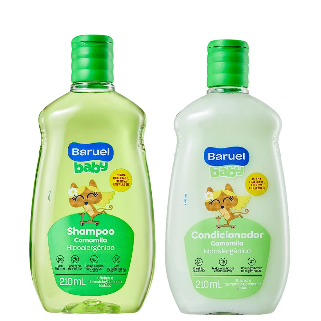 Kit Shampoo + Condicionador Infantil Camomila Baruel Baby 210ml Cada