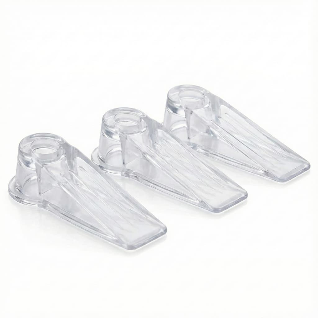Kit 3 Aparador Peso De Porta Silicone Trava Segura Prendedor Fixador Cunha Prático Transparente