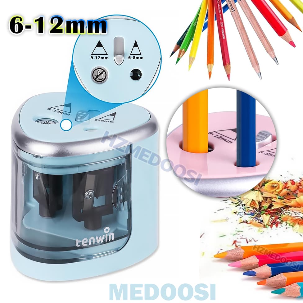 Apontador de lápis elétrico portátil operado por bateria para lápis de 6-8 mm para estudantes artistas em casa escola sa