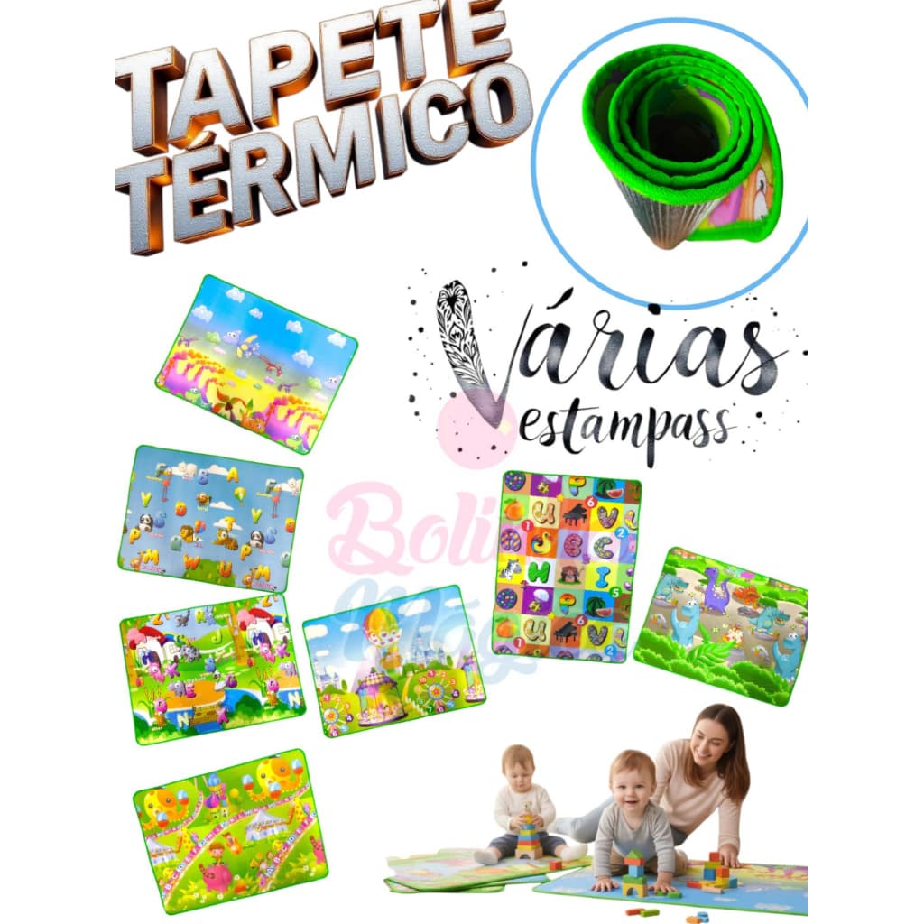 Tapete Gigante Termico Infantil Bebe Estampas Atividades Educativo Tapetinho Criança Unissex Lavável