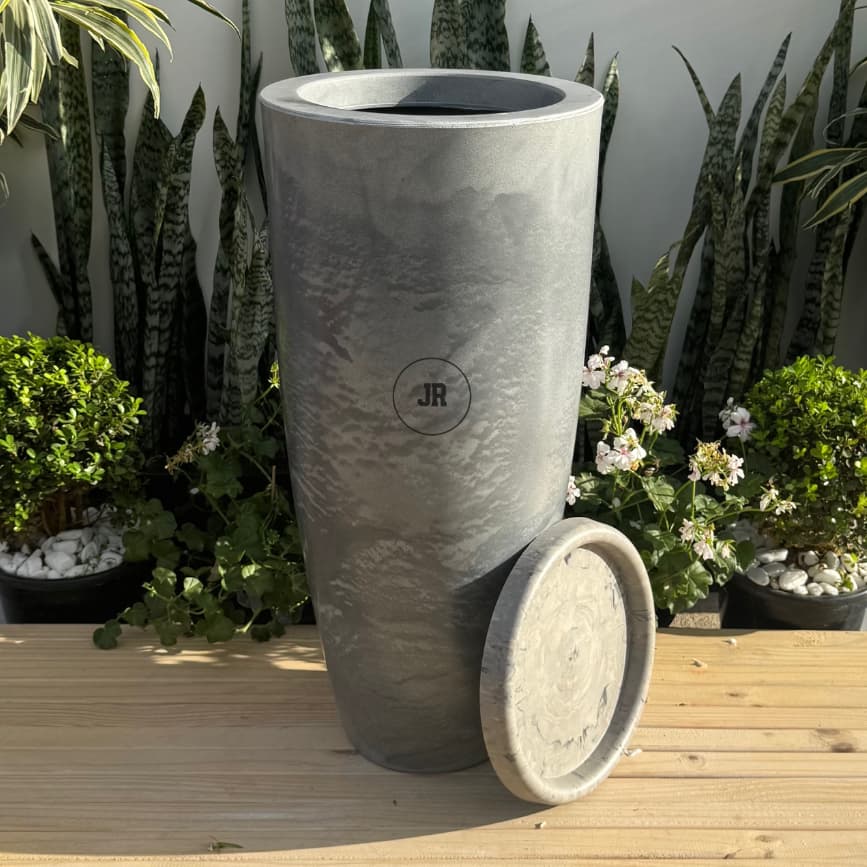 Vaso Polietileno Luxo Marmorizado Ibiza Decorativo Jardim Sala Área Externa Leve Resistente 62x31