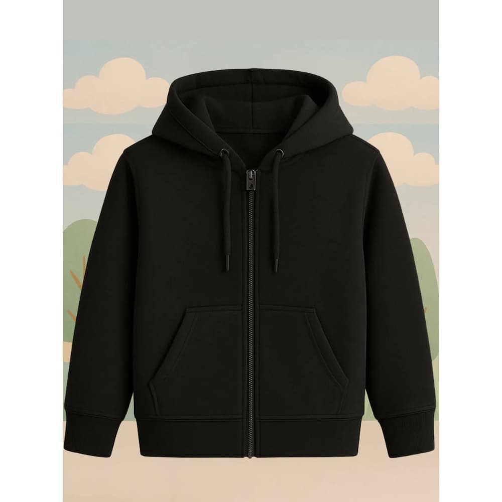 Jaqueta Moletom Infantil Casaco com Zíper e Bolso Flanelado Inverno Roupa de Frio Algodão Premium