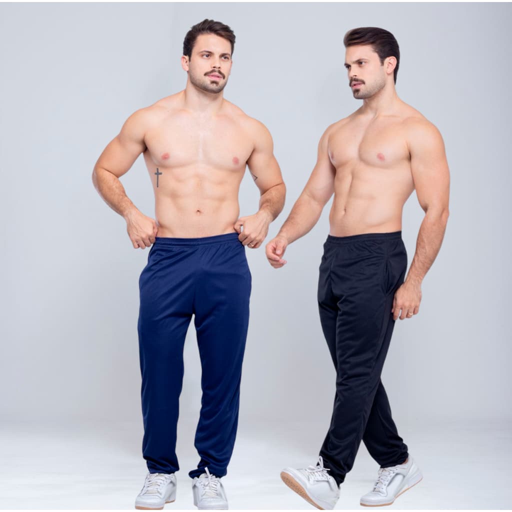 Kit 2 Calça Dry Fit Esportiva Masculina Slim Academia Treino