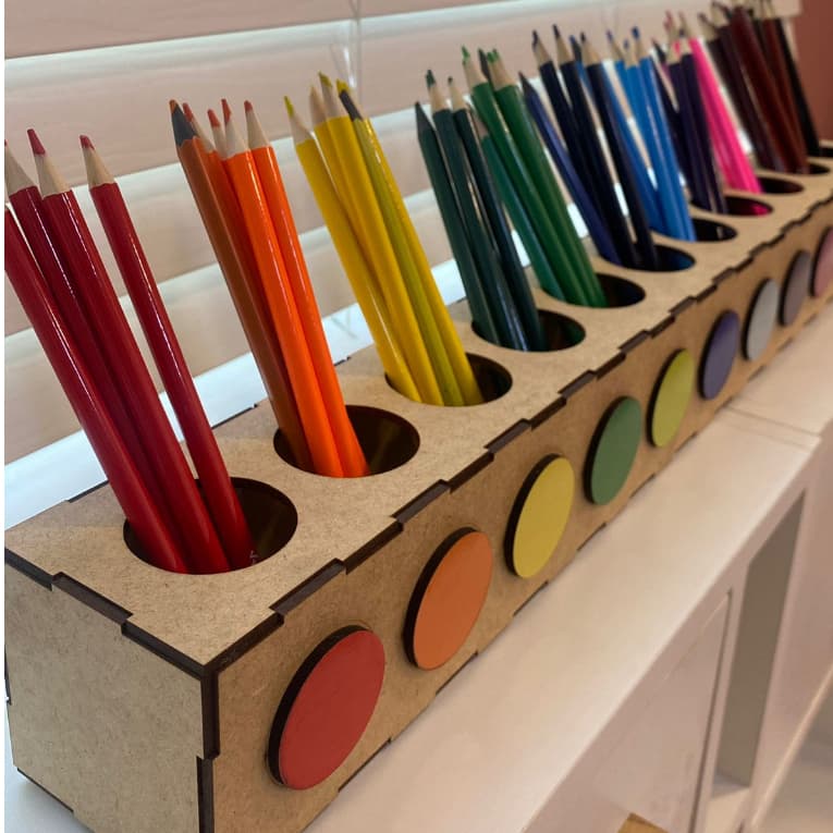 Porta Lápis Montessori Organizador Lápis de Cor