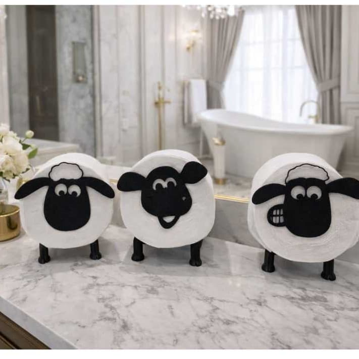 Suporte de Papel Higiênico Shaun Ovelha Carneiro Decoração de Banheiro