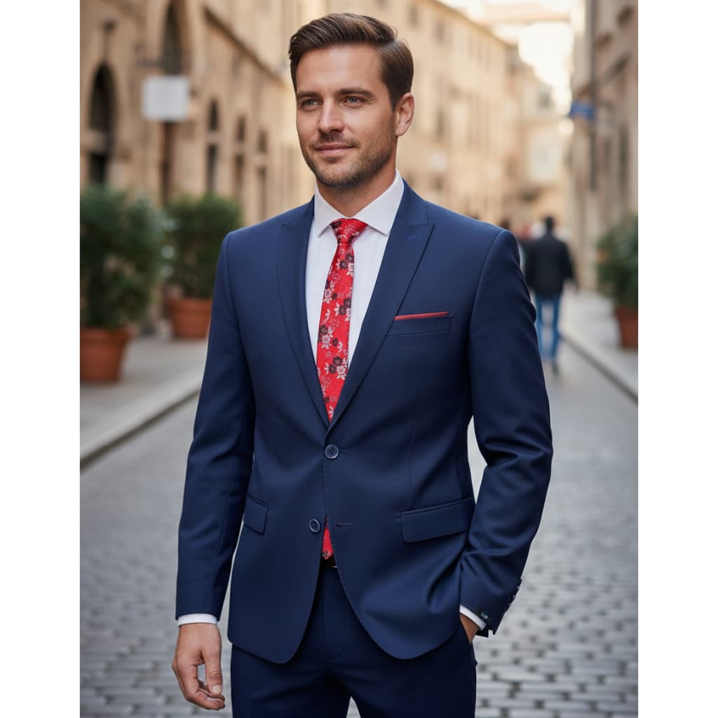 Terno Casemira Azul Marinho Masculino Slim Linha Premium Alta Costura Corte Italiano