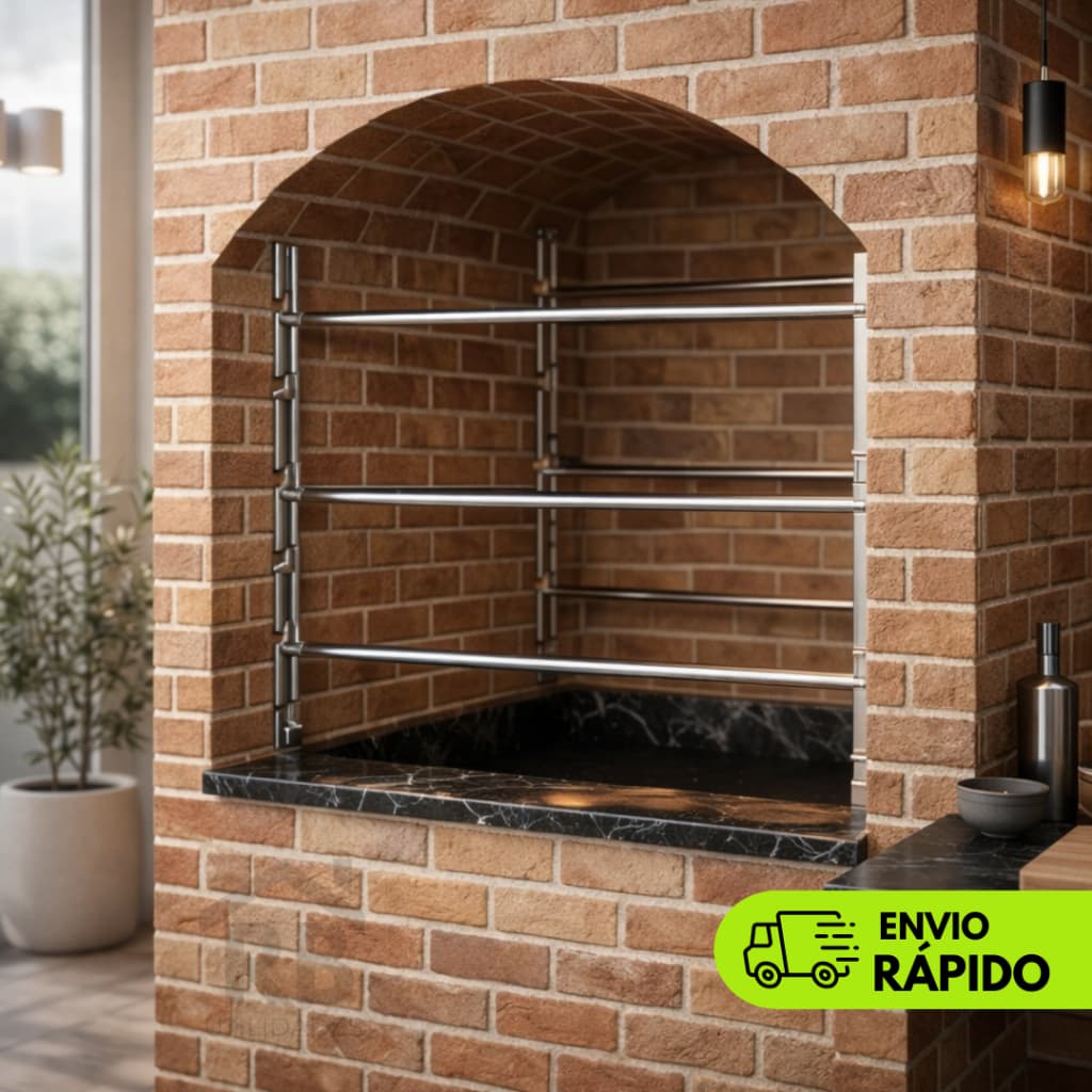 Suporte de Churrasqueira Inox Apoio para Grelhas e Espetos