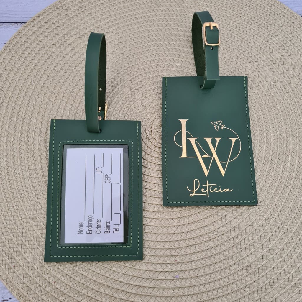 Tag de mala com identificação no verso - Personalizada