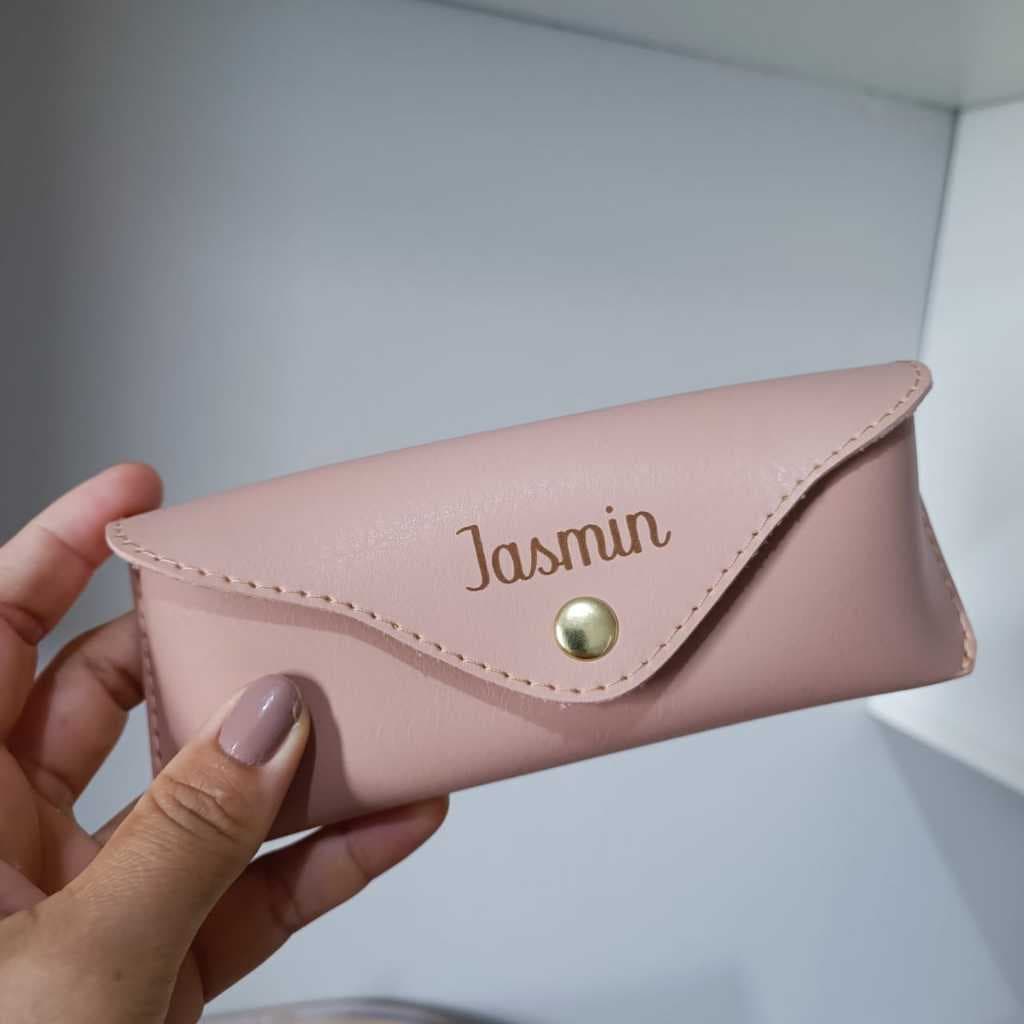 Novo Porta Óculos Personalizado Com Suporte Para Encaixe Case Estojo de Couro Ecológico Aveludado