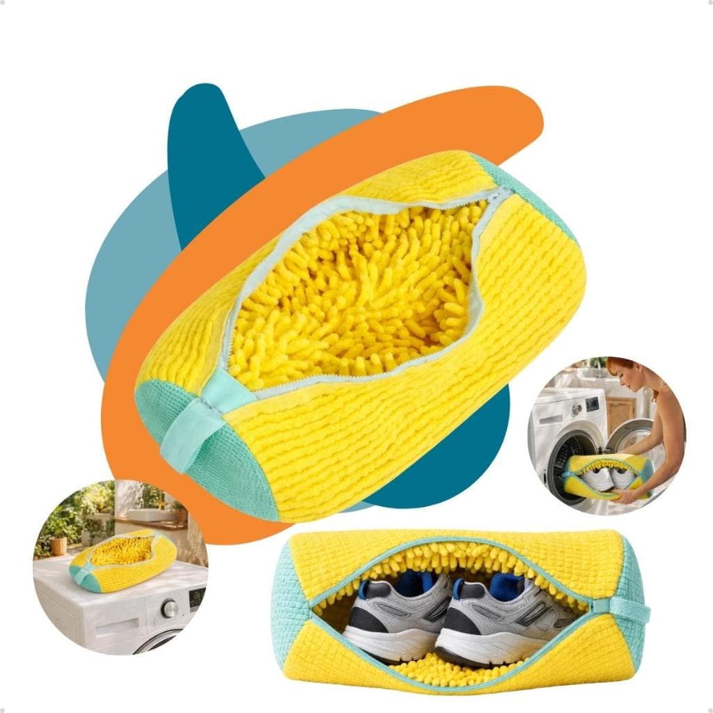 Saco1/a/4Bolsa Lavar Tênis e Sapatos  Máquinas de Lavar Anti Risco Zíper Protegido Malha resistente