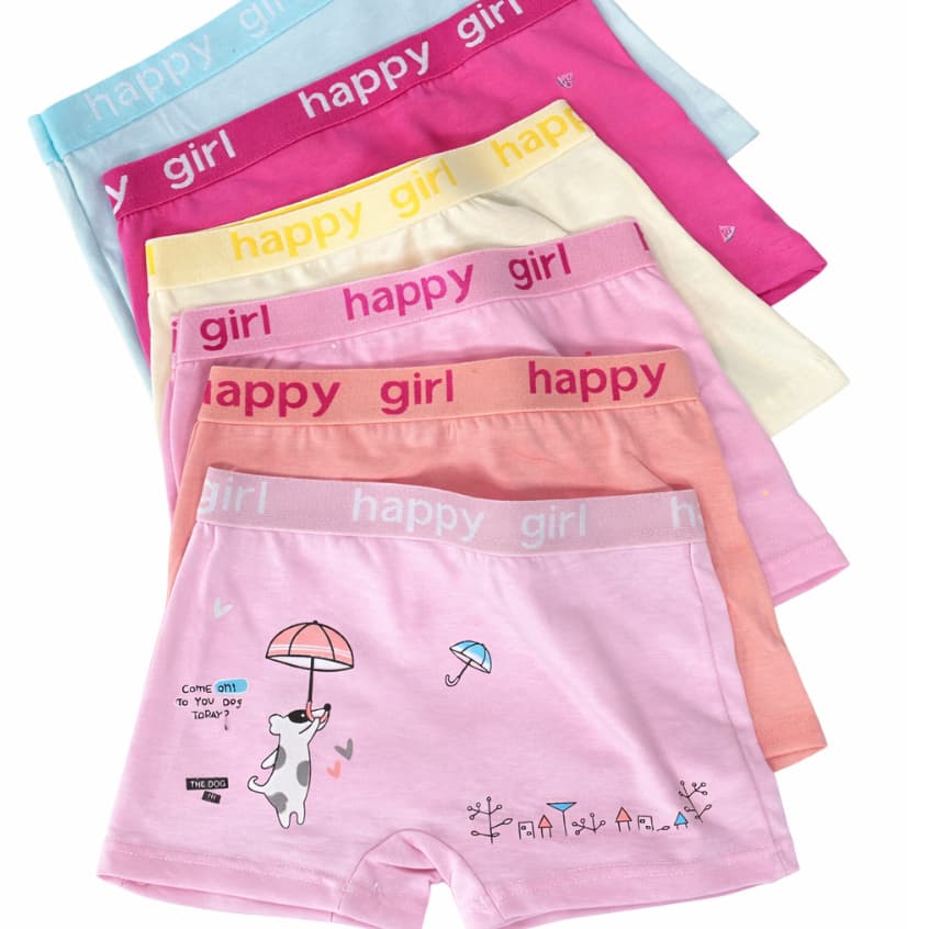 Kit Calcinhas Shortinho Infantil Boxer Menina Estampadas