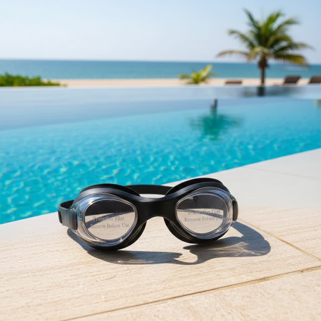 Óculos de Natação Adulto Ajustável Antiembaçante UV Preto Azul Unissex Piscina e Praia Profissional