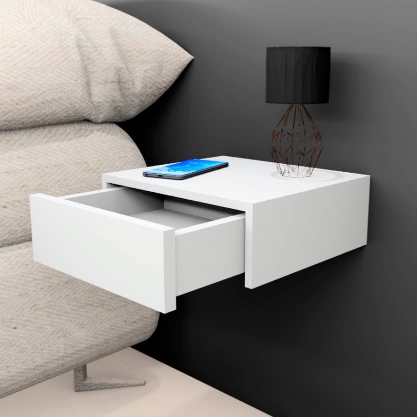 Mesa de Cabeceira Suspensa com Gaveta Decorativo