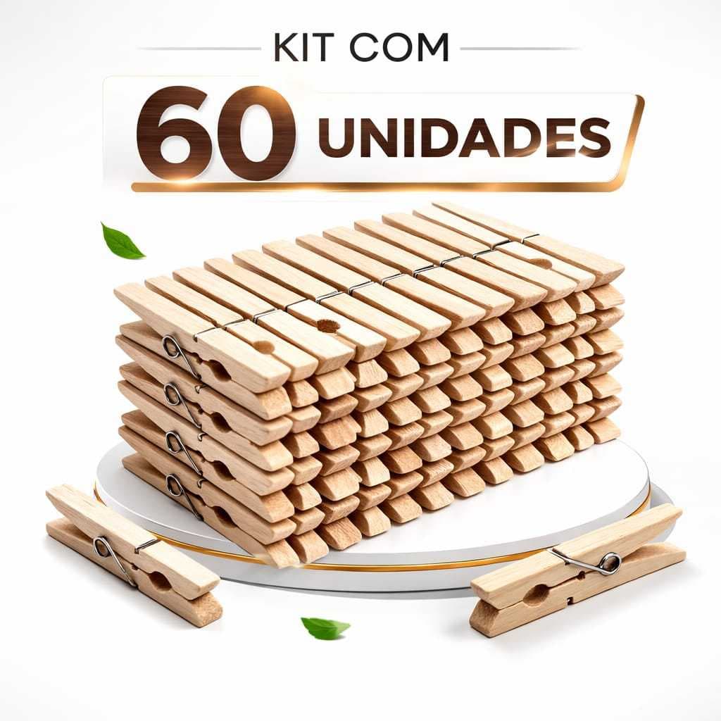 60 prendedores ÁGUIA BRANCA de madeira tamanho tradicional ENVIO IMEDIATO