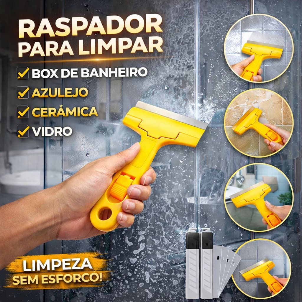 Raspadores Raspador De Vidro Azulejo Piso Multiuso 3 Laminas Estilete Chão Plano Tintas Cerâmica