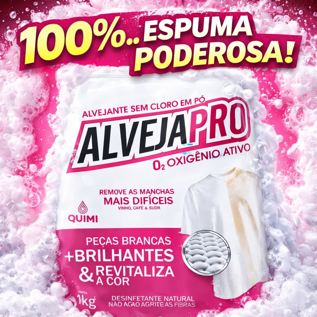 Po Magico puro em granulado para tirar manchas e clarear roupa 1kg