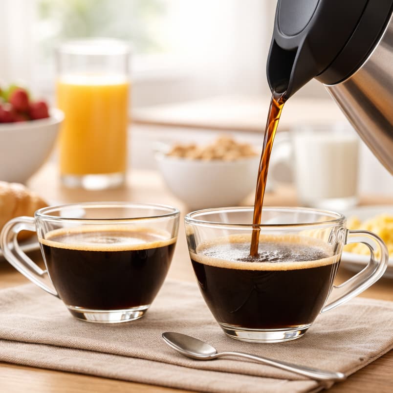 Kit Xícaras de Café Lisa Em Vidro 90ml Classic Transparente