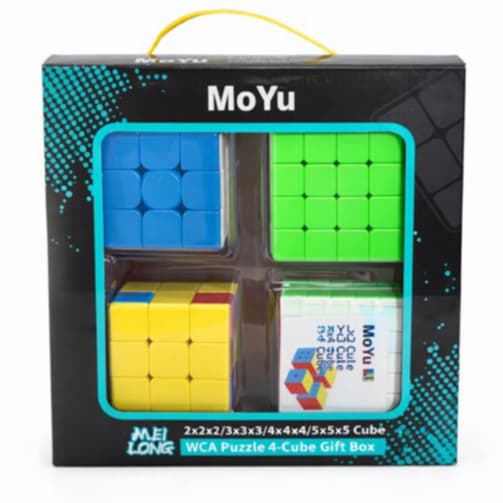 Kit Cubos Mágicos MoYu –4-Cube Gift Box (2x2, 3x3, 4x4 e 5x5)