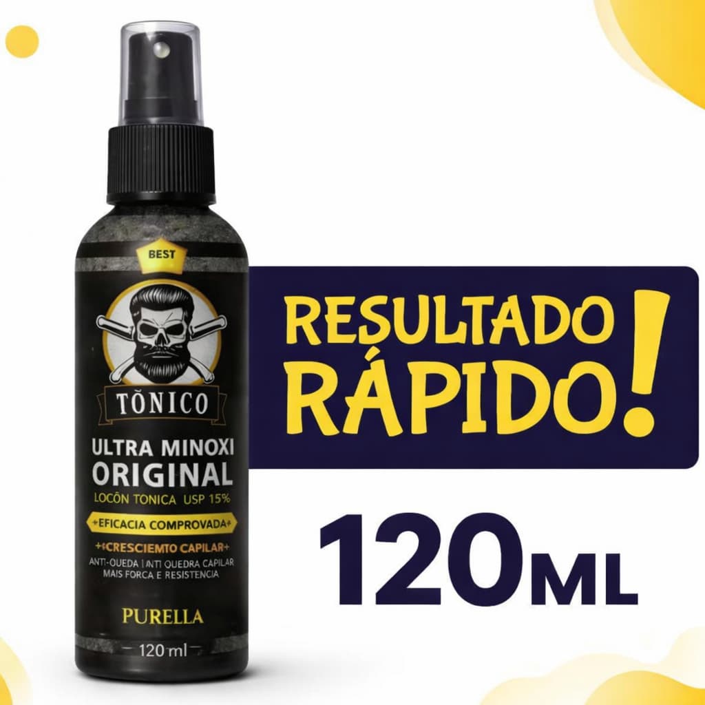 Tônico Capilar, cabelo, barba e sobrancelha 120ML Purella
