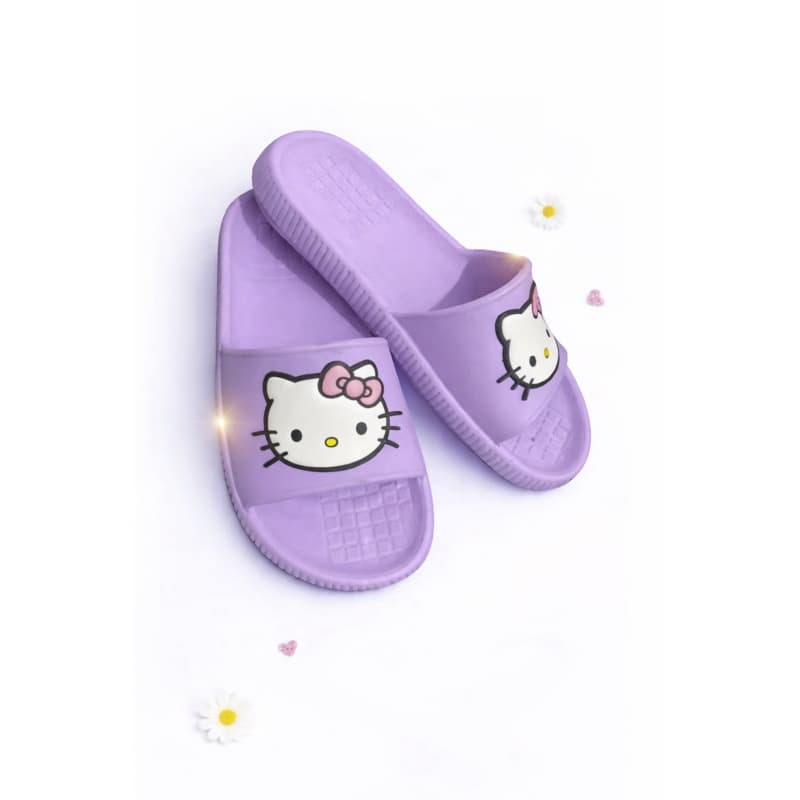 Chinelo Sandália Slide Gatinha Antiderrapante Fofo Lançamento Verão