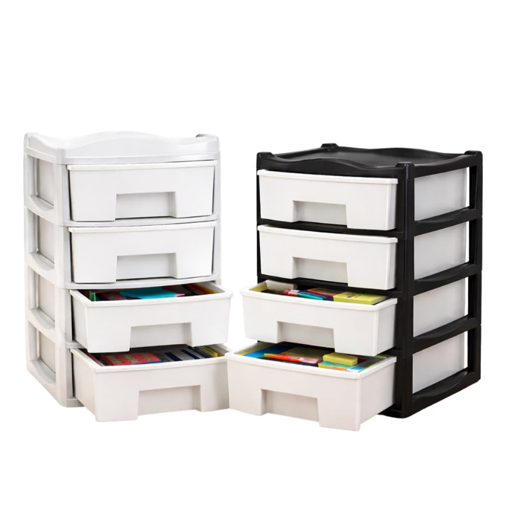 Gaveteiro De Mesa Organizador Modular 4 Gavetas Plástico Objetos Joias Ferramentas Guardar