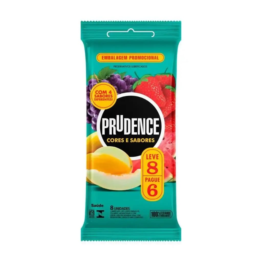 Preservativo Prudence Cores e Sabores Mix Leve 8 Pague 6