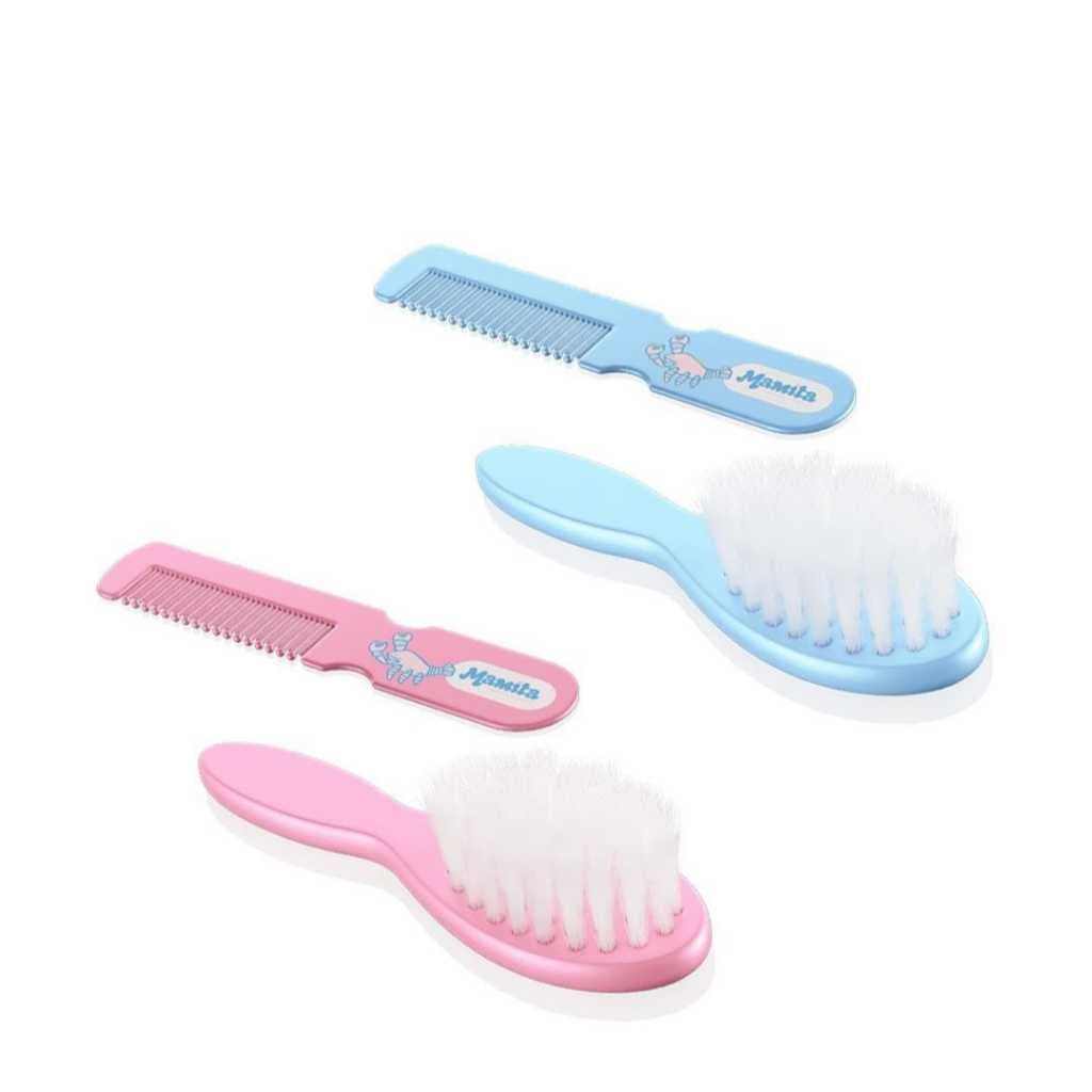 Conjunto pente e escova infantil - Kit Escovinha e Pente Bebê - Cerdas Extra Macias – Sem BPA