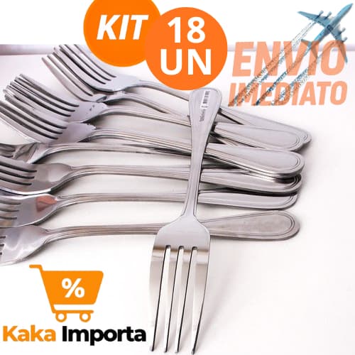 Kit 18 Garfos de Mesa Aço Inoxidável de Alta Qualidade, Garfo para Uso Diário e Profissional Buffet