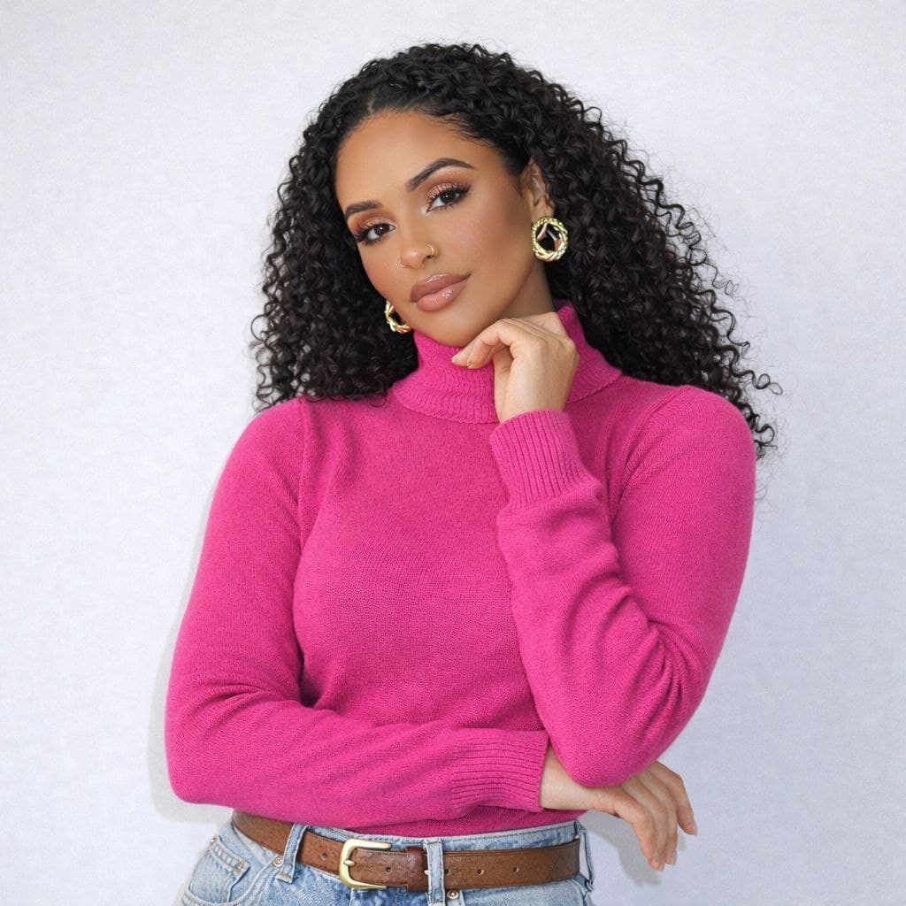 Blusa Cacharrel Feminina de Tricot Gola Alta Suéter de Inverno