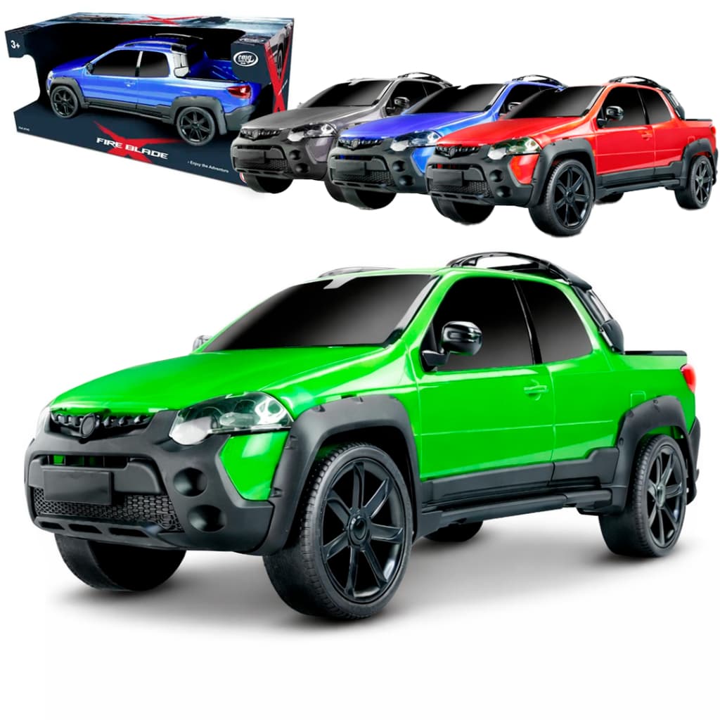 Carrinho Pick-up Infantil Criança FireBlade Fiat Strada Adventure - OMG Kids Miniatura Realista