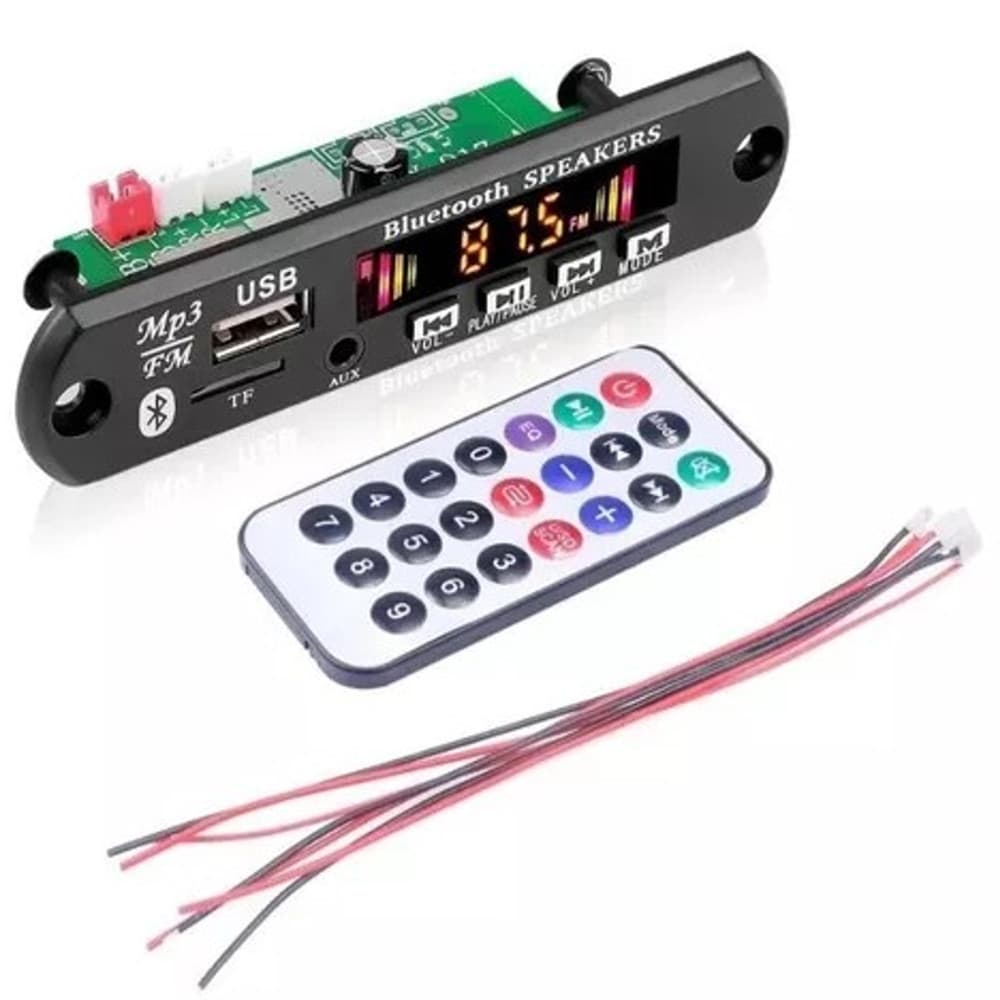 Super Potente Placa Decodificadora Amplificada MP3 Bluetooth 5.0, Amplificador, Áudio FM, TF, USB