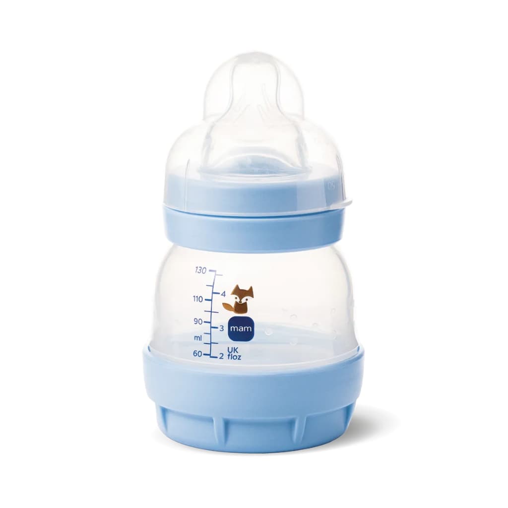 Mamadeira Anticólica 130ml Mam Azul Bico 0 meses Nova Coleção