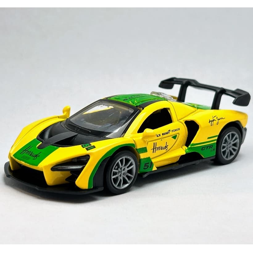 Miniatura McLaren Senna 1:32 – Metal Die-Cast | Abre Portas | Laranja, Vermelho ou Branco