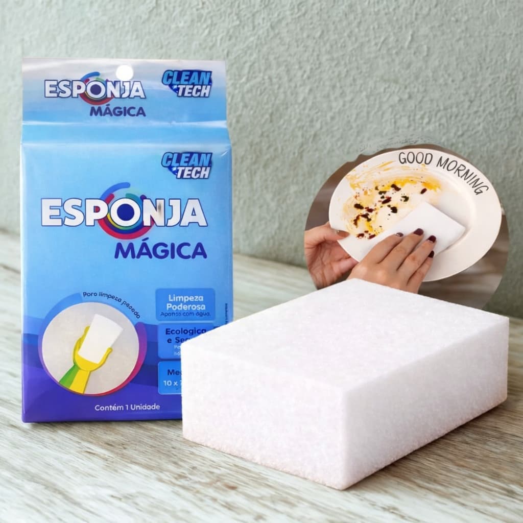 Kit 30 10 5 Esponja Mágica Branca Melamina Bucha Tira Mancha Limpeza Desengordura Nano