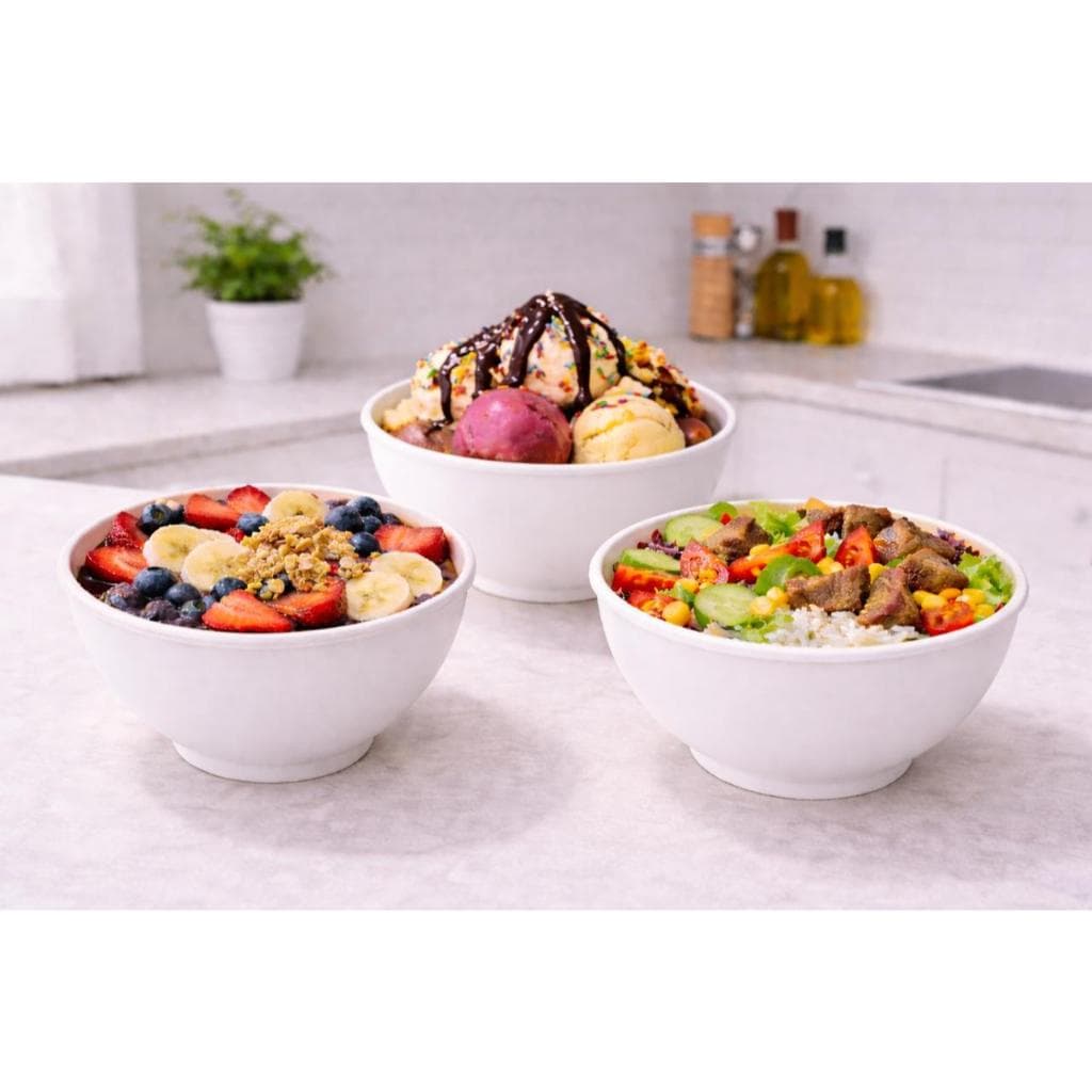 Kit com 10 Bowls Branco de 800 ml –Perfeito para doces, saladas petiscos frutas sorvetes e açaí