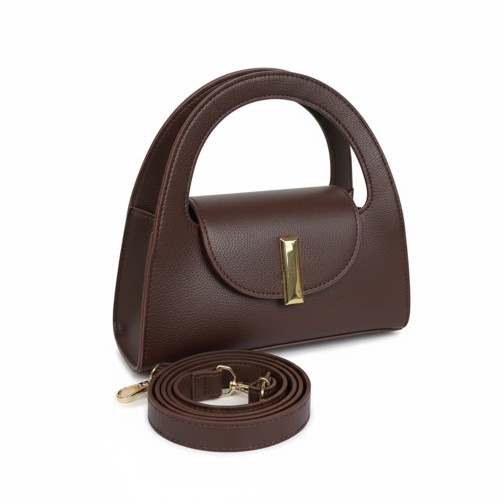 Bolsa Fashion Casual Fecho Metal Dourado Alça de Mão e Transversal