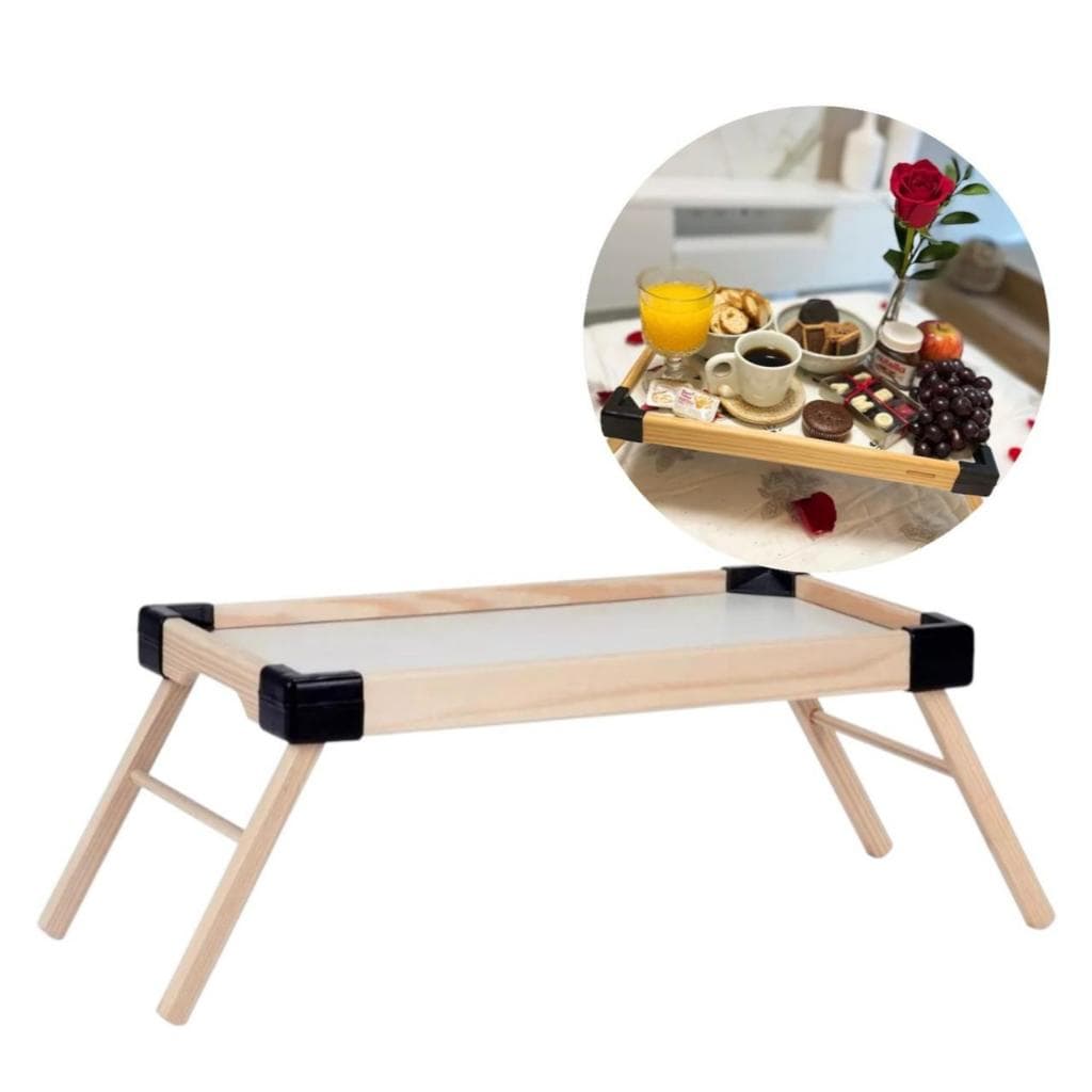 Bandeja mesinha Dobrável De Madeira Para servir Café da manhã e Refeições Picnic Parque eventos sofá