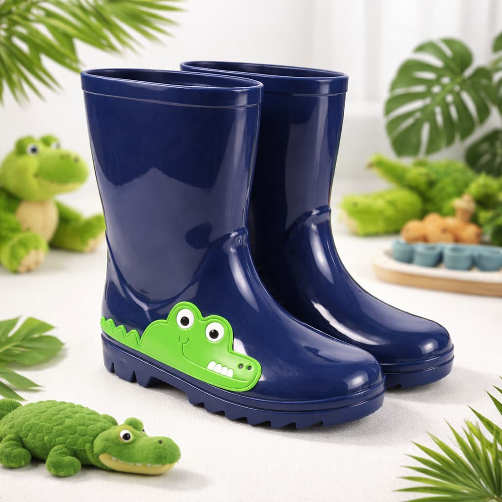 Galocha Infantil Menino Botinha Impermeável Para Chuva Masculina Antiderrapante Cano Alto Promoção