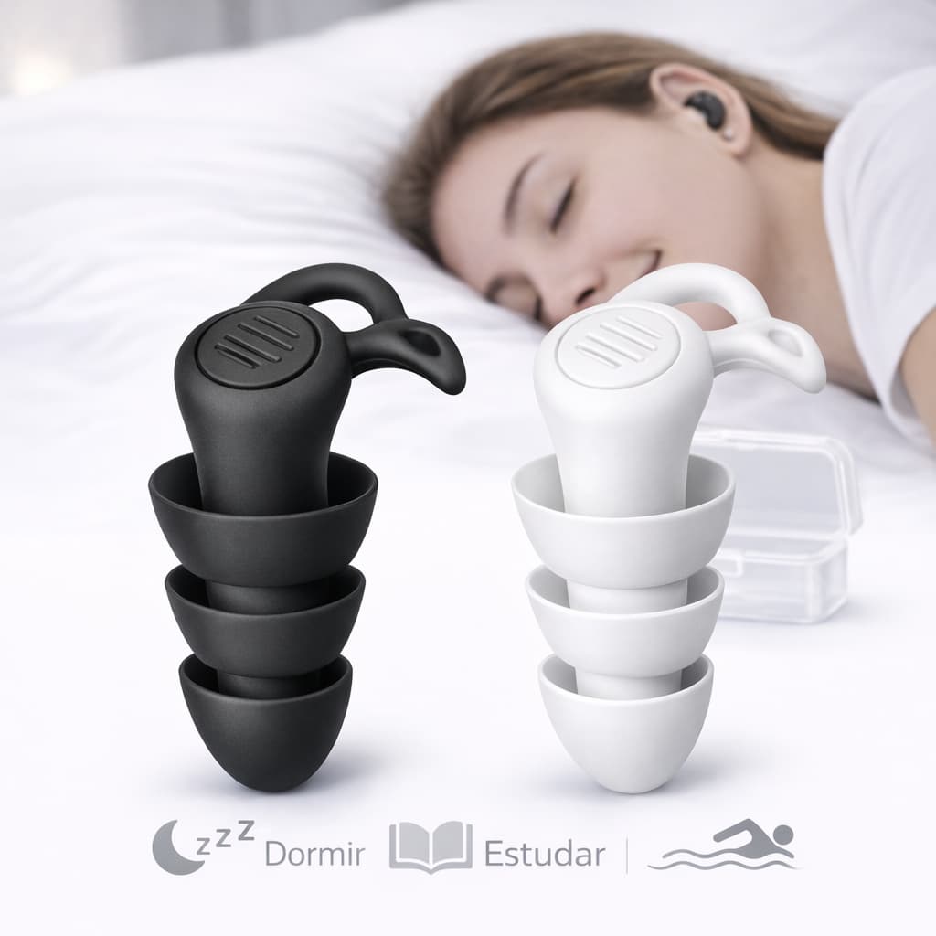 Tampão de Ouvido de Silicone Antirruído – Protetor Auricular para Dormir, Estudar e Nadar